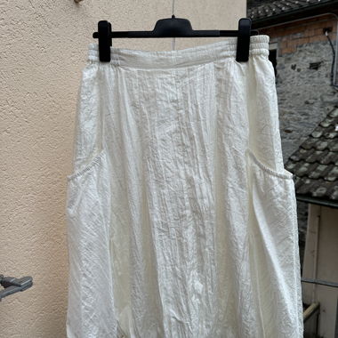 white bubble midi skirt