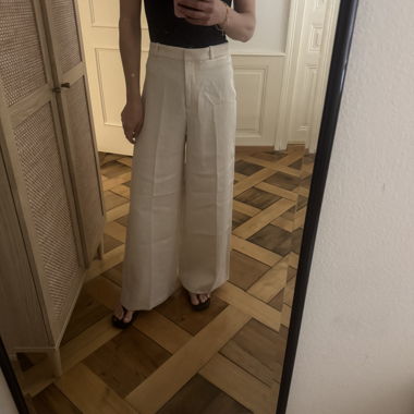 Weisse Stoffhose H&M