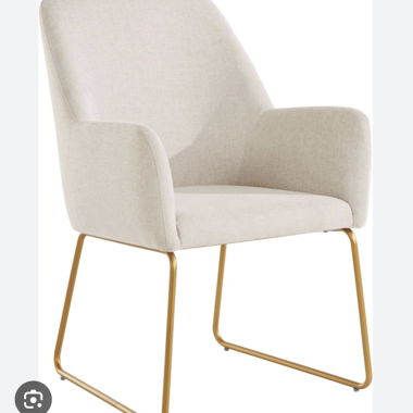 Stuhl cremefarben mit goldbeinen