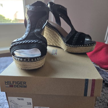 Hilfiger Denim Keilsandaletten Schwarz Gr. 38