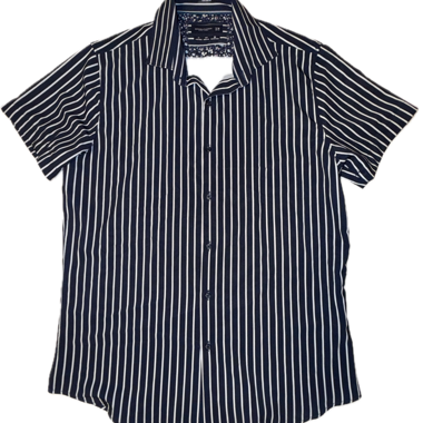 Striped short-sleeve shirt Denim and Flower