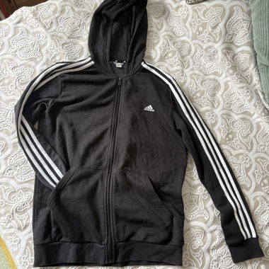 Felpa con cappuccio con zip Adidas Nera