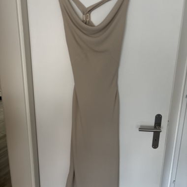 Beige Dress with Neckline
