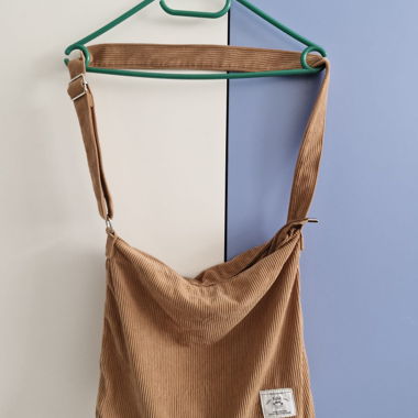 Corduroy bag with shoulder strap