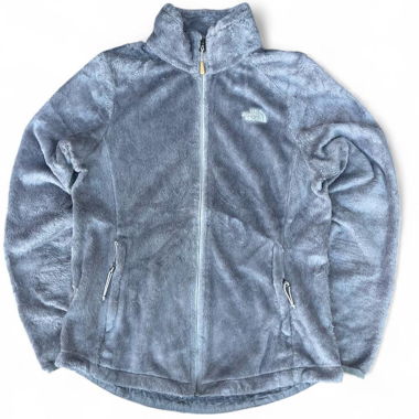 Giacca in pile con zip The North Face in pelliccia grigio argento