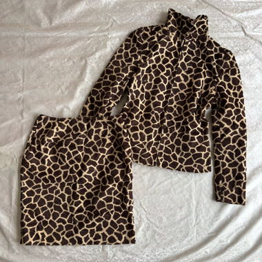 “June” Made in Italy leopard design fur set outfit