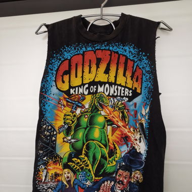 Vintage Tank top Godzilla cut sleeves t-shirt