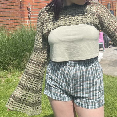 Flowy green layover top