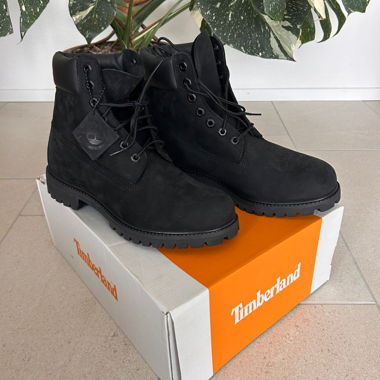 Timberland Premium 6" schwarze Nubuk-Stiefel EU 43