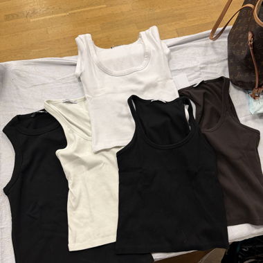Bershka Rib-Tops Set, Grösse L