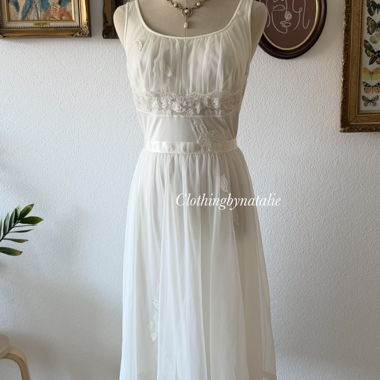 Shadowline Babydoll aus weissem Nylon-Chiffon Grösse S/M