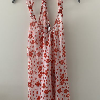 Floral top with neck tie - TU new