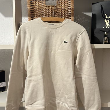 Lacoste cream sweatshirt, crew neck