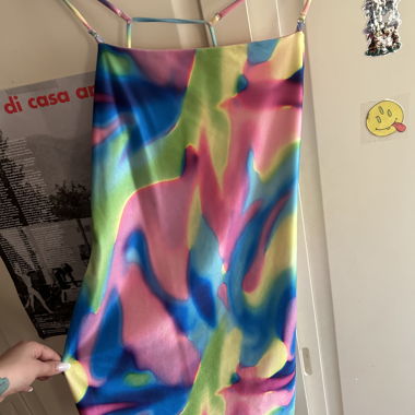 Bershka Satin-Kleid multicolor