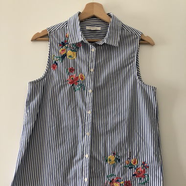 Camicia senza maniche a righe