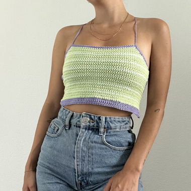 Handmade Crochet Top With Open Back