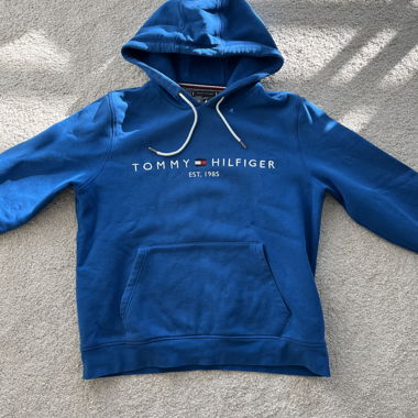 Felpa con cappuccio blu Tommy Hilfiger