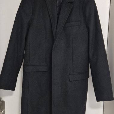 Cappotto lungo in lana nero