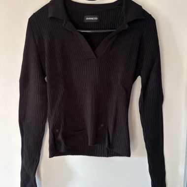 Black Ribbed Jumper