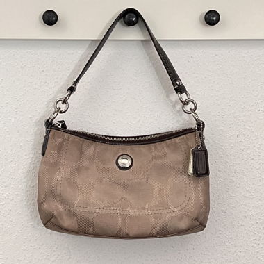 Coach beiger Monogramm-Shoulderbag