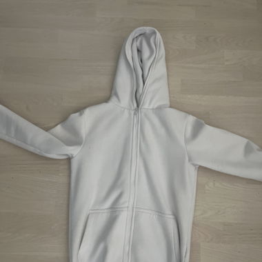 Weisser Reissverschluss-Hoodie