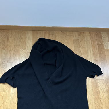 Poncho schwarz Wolle