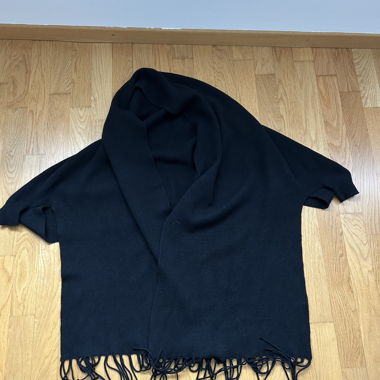 Poncho schwarz Wolle