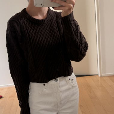 Pull en maille brun de Sunday Best