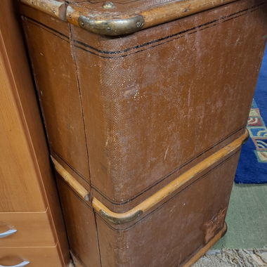 Set Valigie da Viaggio Vintage Marrone Impilate