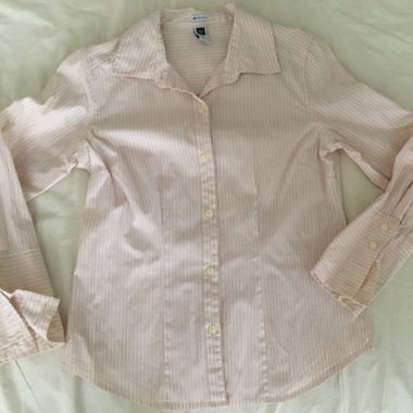 Chemisier GAP rose/blanc à rayures, taille 38