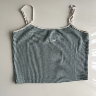Greenish-Blue Strap Crop Top