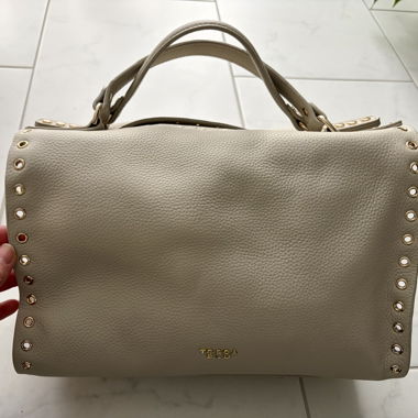 Borsa in pelle Tosca Blu beige chiaro