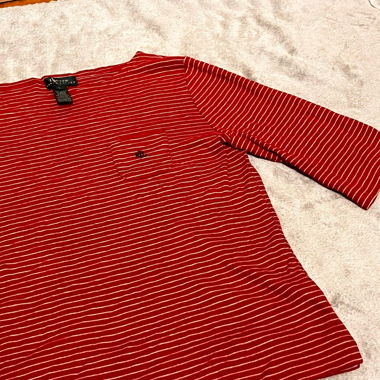 Maglione a righe Ralph Lauren vintage, rosso e bianco