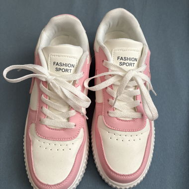 Pink-and-white sneakers