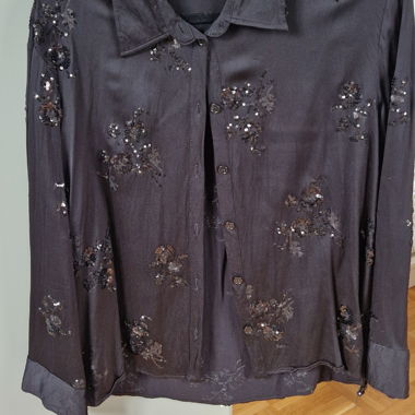 Black ZARA shirt with sequin satin