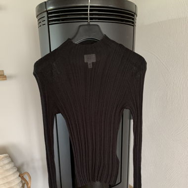 Mesh Langarmshirt - schwarz