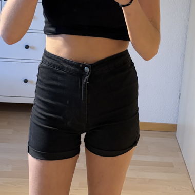 Bershka Black Denim Shorts