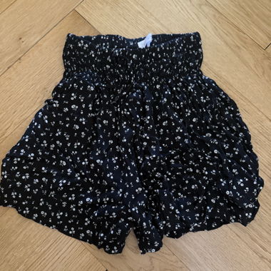 Black Floral Shorts Skirt