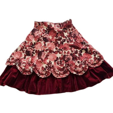 Mary Magdalene Lolita Samtrock mit Rosenprint