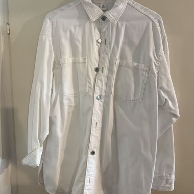 Weisses H&M DENIM Overshirt Grösse M