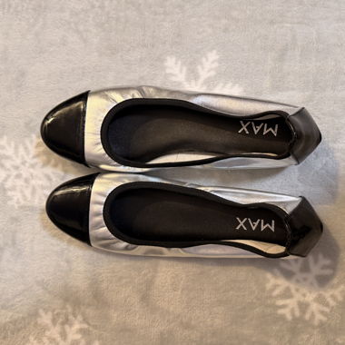 Ballerinas silber-schwarz