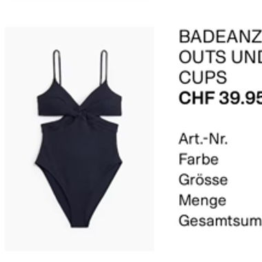 Badeanzug mit Cut-Outs, wattiert