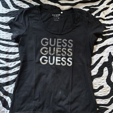 T-shirt GUESS pour femmes noir