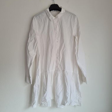 Bershka A-Line Shirt Dress White