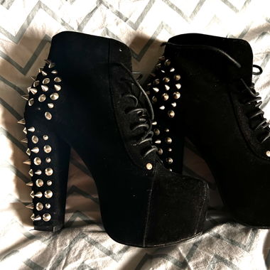 Studded ankle boots with heels