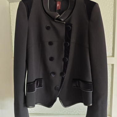 Schwarzer Blazer mit Samtdetails, Marke High