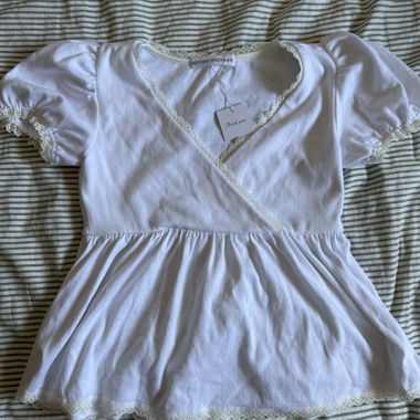 Top cache-cœur blanc, babydoll