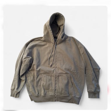 Tan zip up hoodie with drawstring from brandy melv