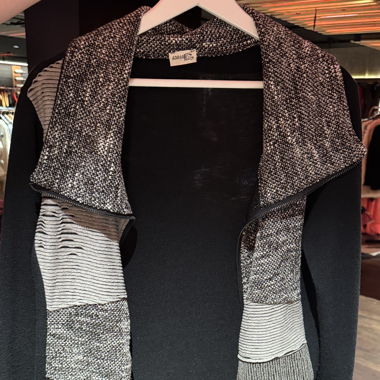 Cardigan patchwork noir et gris