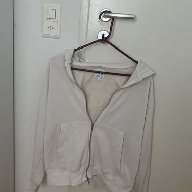 Felpa bianca con zip